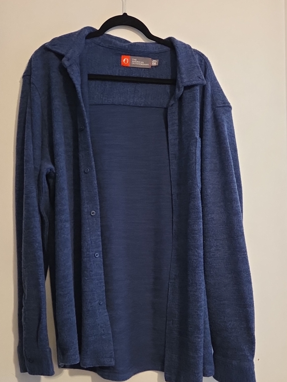 The American Outdoorsman Men's Navy Blue Button Light Fleece Shirt
